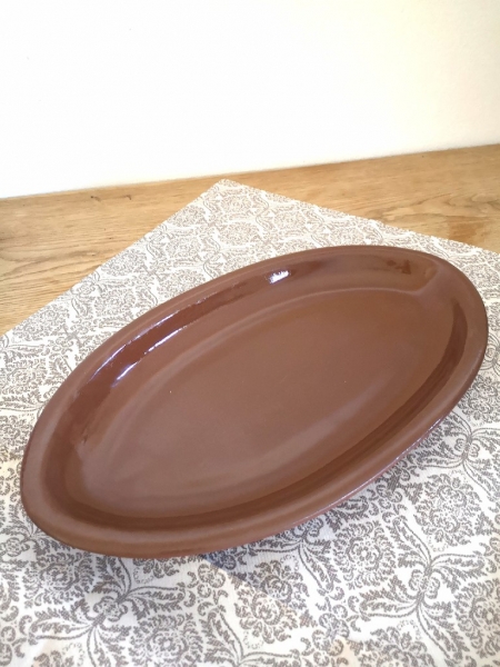 Platte oval klein 32x18cm gebraucht "Frodo" (natur)